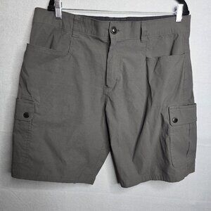 Orvis Mens Cargo Outdoor Voyager Short Stretch Media Gray Casual Shorts Size 36